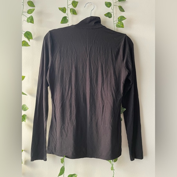 Black long-sleeve turtleneck tee | Size Sm | Stretchy - Picture 2 of 2